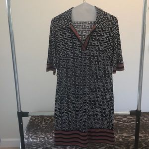 Navy blue, red, and white En Focus Studio dress